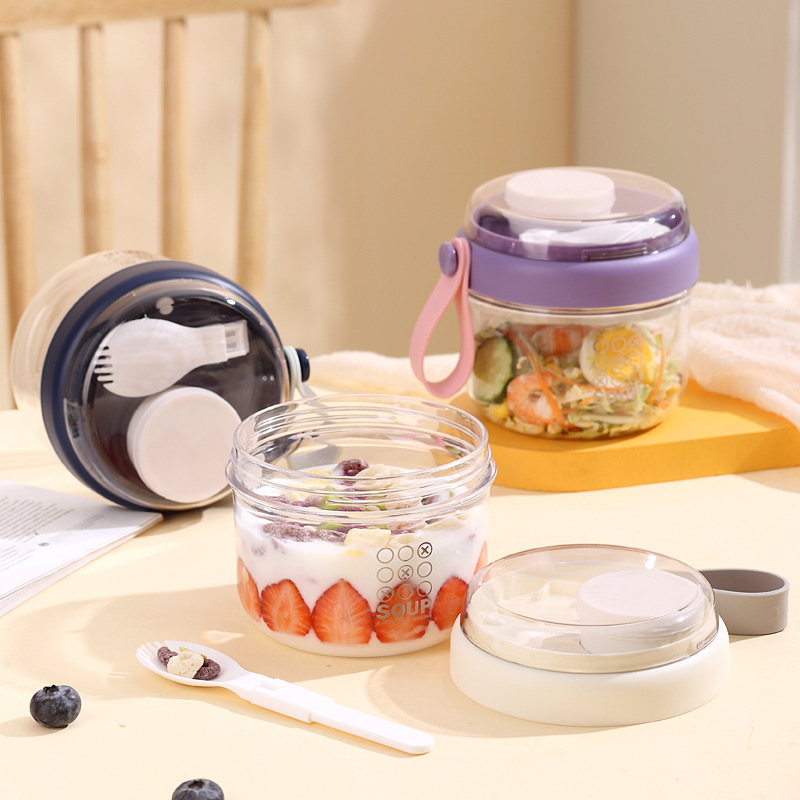 Meal Prep Yogurt Cups - Salatbecher, wiederverwendbar, auslaufsicher, Hafergläser, Müslibecher, Frühstücksglas,