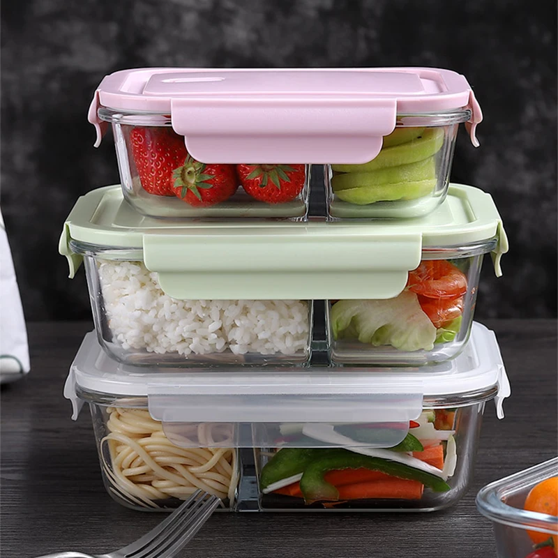 Meal Prep Kits - Lunchbox aus Glas, versiegelte Frischhaltebox mit
