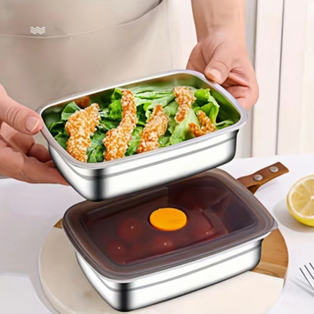 Meal Prep Freezer - Edelstahl-Camping-Lunchbox, versiegelte Bento-Box mit großer Kapazität,