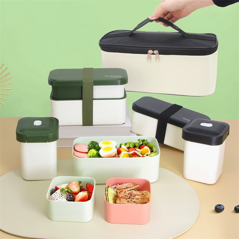 Meal Prep Japanese Food - Lunchbox mit zwei Fächern, Mikrowellen-Bento-Behälter, Büroangestellte,