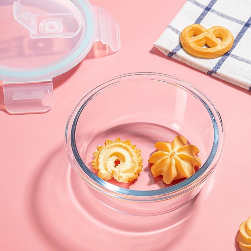 Meal Prep Bowl - Minimalistische Glas-Lunchbox für die Küche, mikrowellengeeignet,