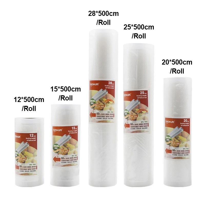 Meal Prep Vacuum Seal Containers - TINTON LIFE Lebensmittel-Vakuumierer, Aufbewahrungsbeutel, Vakuum-Kunststoffrollen, 5-Größen-Beutel
