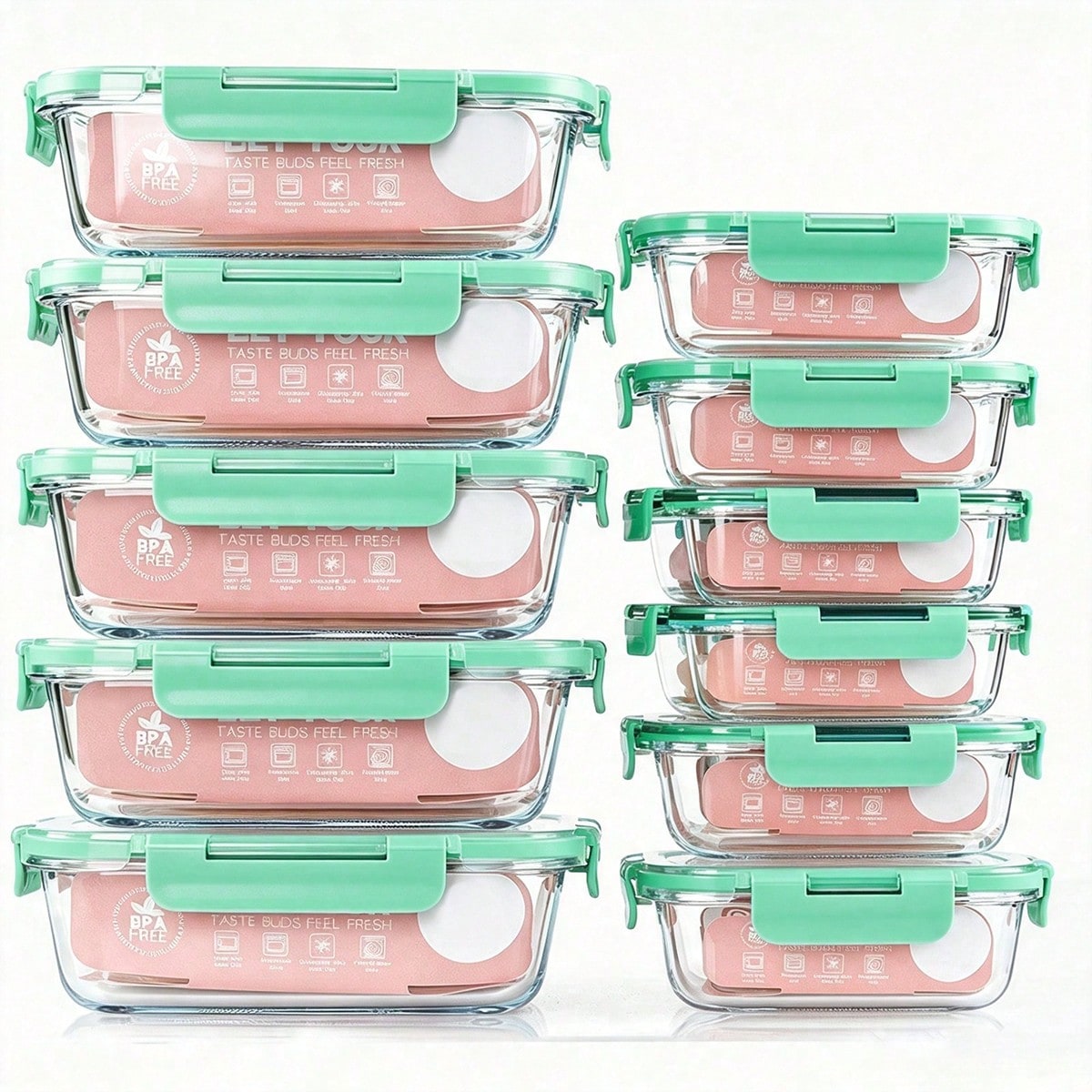 Meal Prep Freezer - 10er-Pack Glasbehälter für die Essenszubereitung, Lebensmittelbehälter
