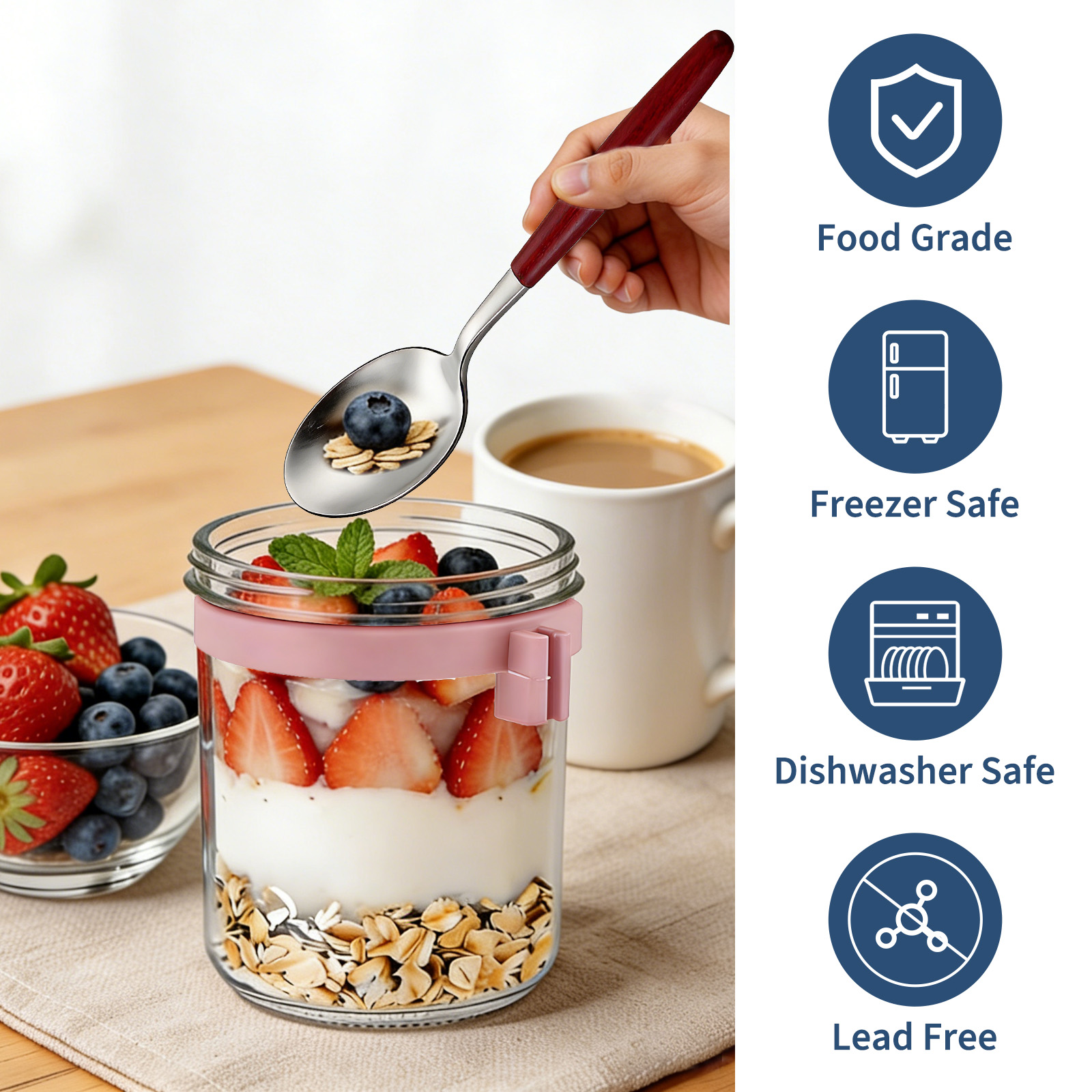 16oz Overnight-Oats-Gläser mit – Meal Prep Yogurt Cups Bewertung und Preis