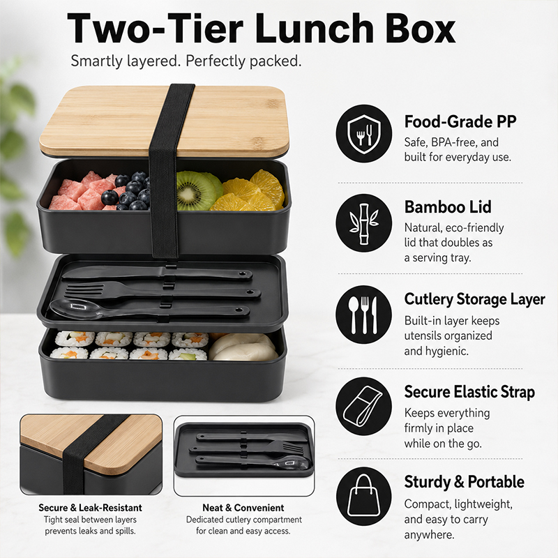 Japanische Doppelschicht-Bento – Meal Prep Japanese Food Bewertung und Preis