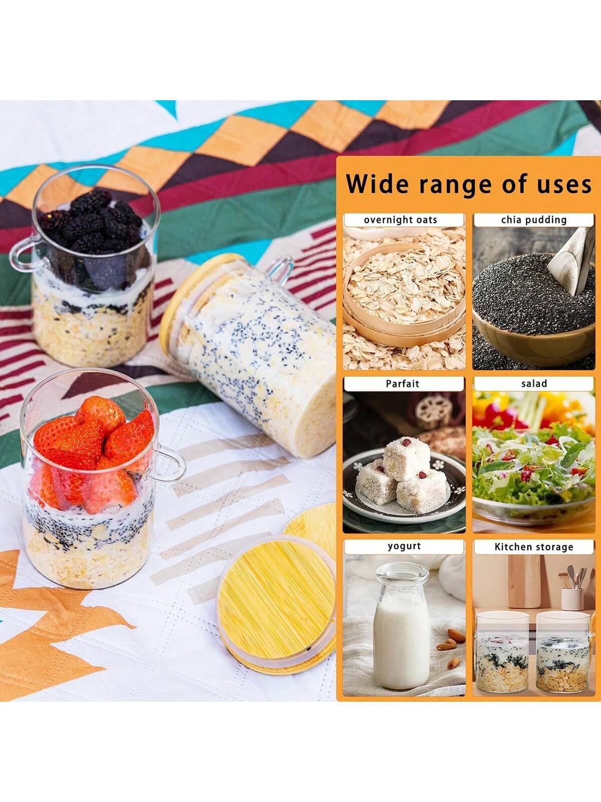 4er-Pack Overnight-Oats-Gläser – Meal Prep Yogurt Cups Bewertung und Preis