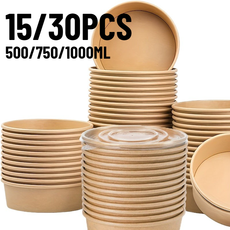 15/30PCS Kraft Papier Schüssel – Meal Prep Bowl Bewertung und Preis
