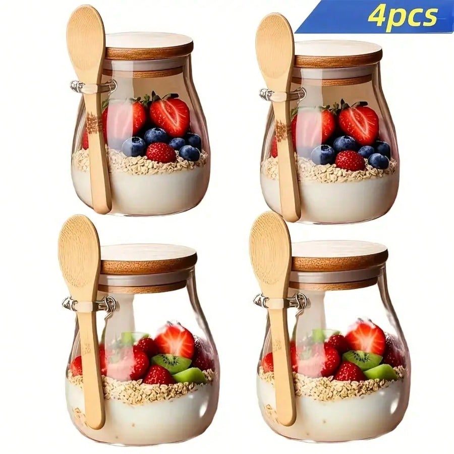 4er-Pack Overnight-Oats-Behält – Meal Prep Yogurt Cups Bewertung und Preis
