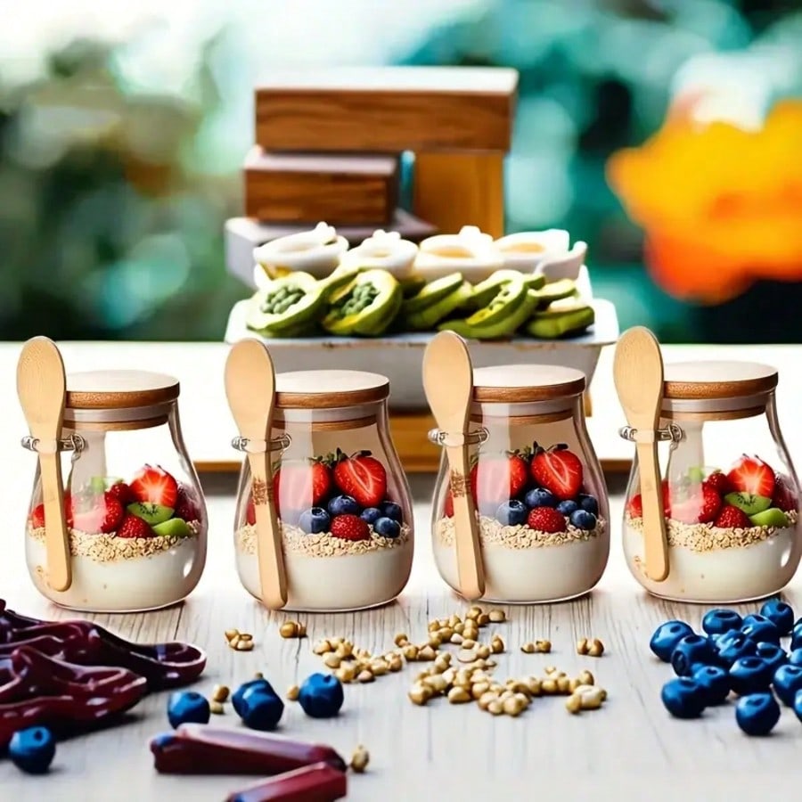 4er-Pack Overnight-Oats-Behält – Meal Prep Yogurt Cups Bewertung und Preis