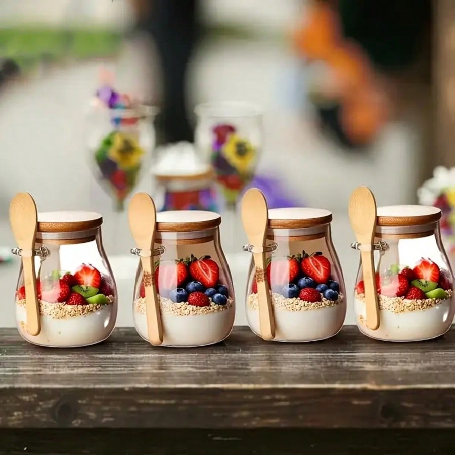 4er-Pack Overnight-Oats-Behält – Meal Prep Yogurt Cups Bewertung und Preis