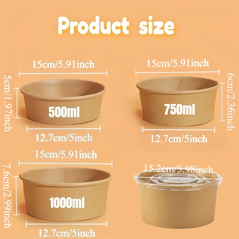 10/20PCS Kraft Papier Runde Sc – Meal Prep Noodles Bewertung und Preis
