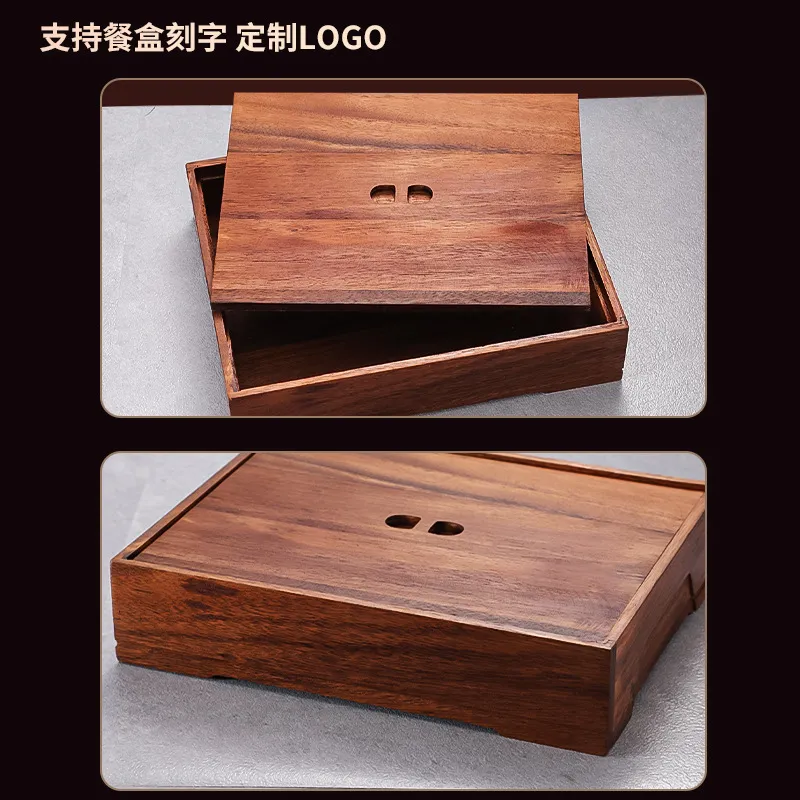 Bento-Box aus schwarzem Walnus – Meal Prep Japanese Food Bewertung und Preis